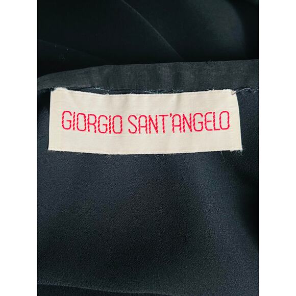 Giorgio Sant'Angelo Vintage Midi Length Skirt in Black Sz 4 Zipper side Closure - Picture 8 of 10